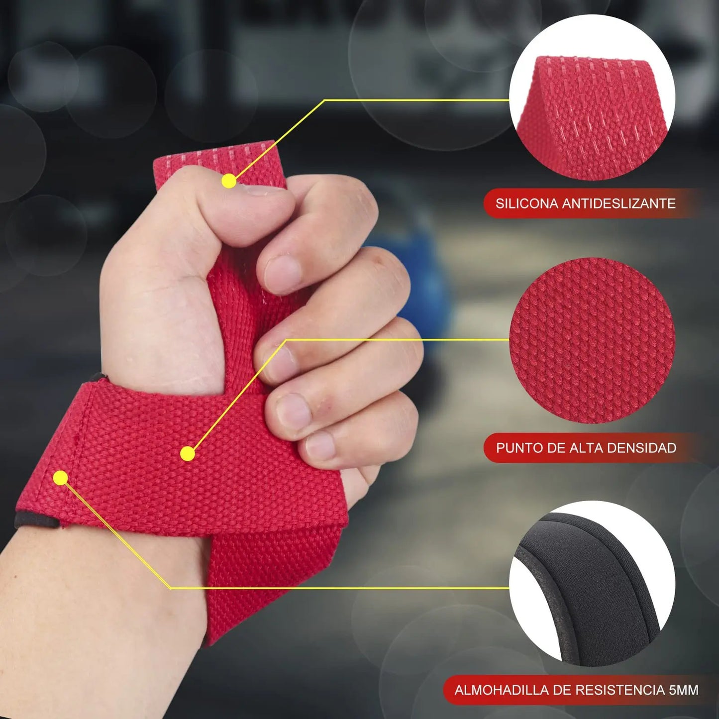 GOUNOD Adjustable Weightlifting Wrist Straps Non Slip Support