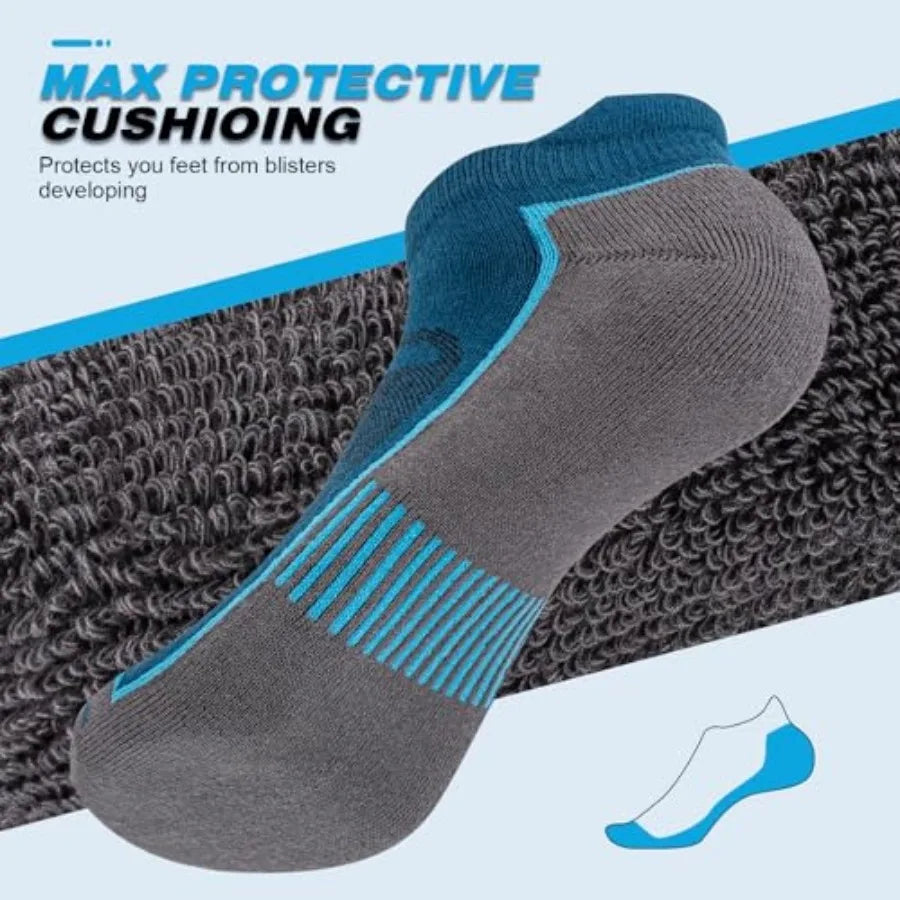 Mens Ankle Running Socks Cushioned Moisture Wicking Comfort