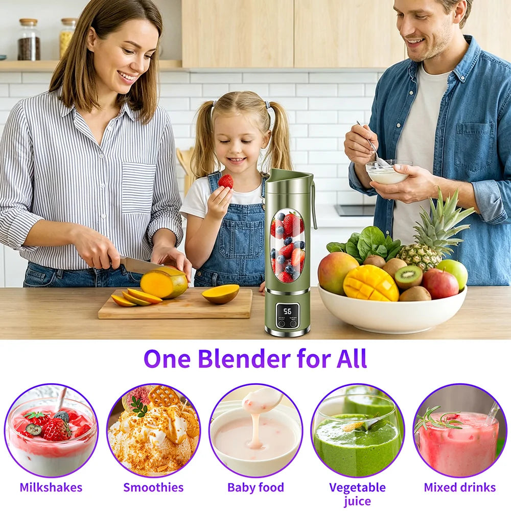 Portable Juicer Blender Cup USB Rechargeable With Stainless Steel Blades
