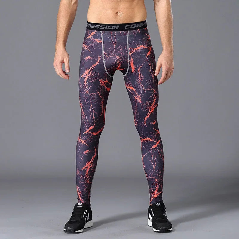 Men Camouflage Running Compression Leggings Quick Dry