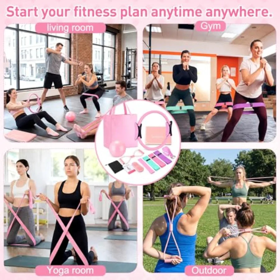 Yoga Accessories Set With Mat And Magic Circle For Workouts