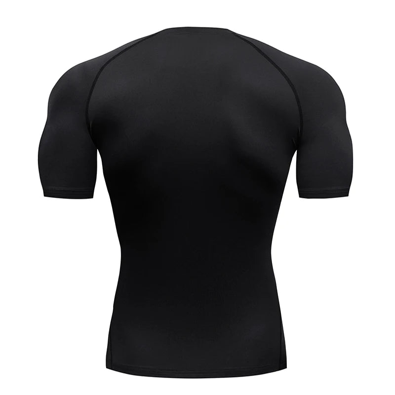 Summer Quick Dry Men Compression Shirt Short Sleeve Running Tee