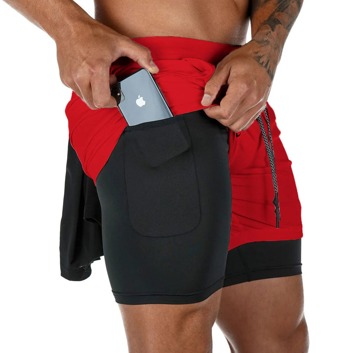 Camo Running Shorts TwoInOne Quick Dry Workout Gym Fitness